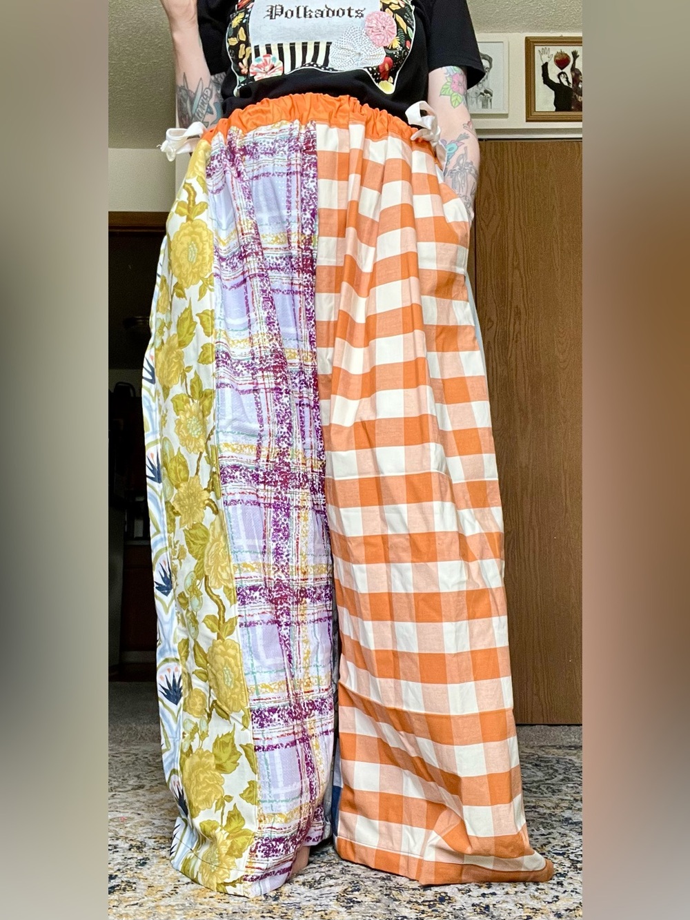 Colorful Patchwork Wide Leg Pants!
